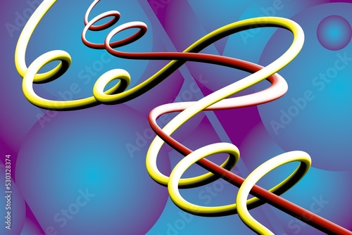 abstract gradient background with circles and 3D lines