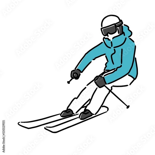 スキーを滑る人