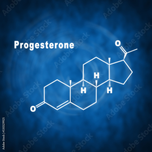 Progesterone Hormone Structural chemical formula photo