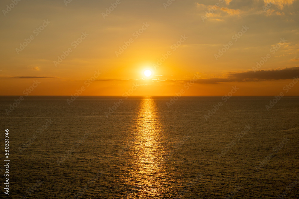 perfect sunset over the sea