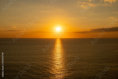 perfect sunset over the sea