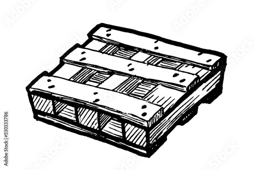 logistic pallet sketch vector illustration on white background