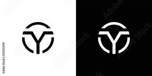 Modern and unique Y initial circle logo design abstract