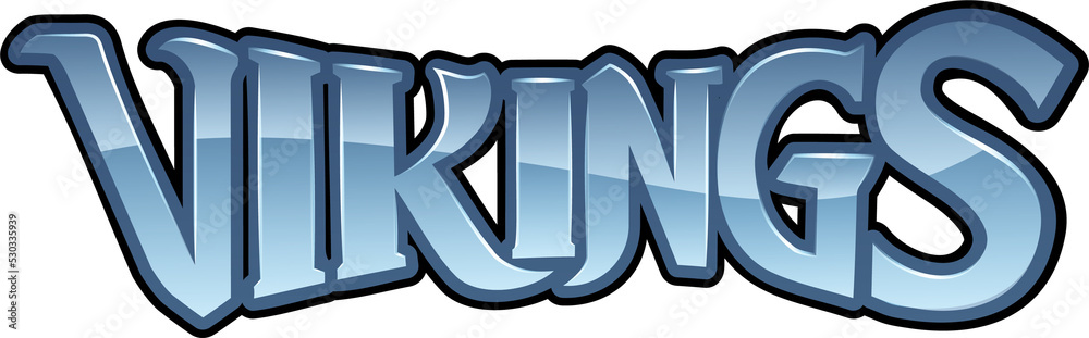 Vikings Sports Team Name Text Retro Style Vikings Sports Team Name Text Retro Style