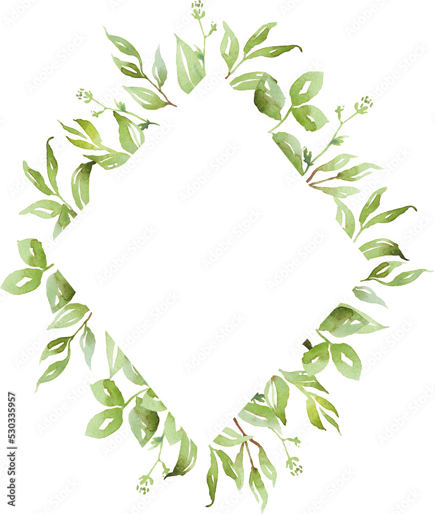 Watercolor greenery frame
Watercolor greenery frame