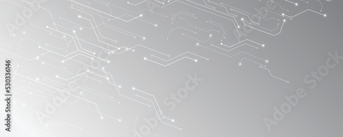 Gray and white technology background image Line design for communication connections in digital systems Hi-tech technology pattern