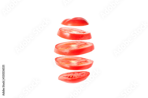 Levitation of tomato slices
