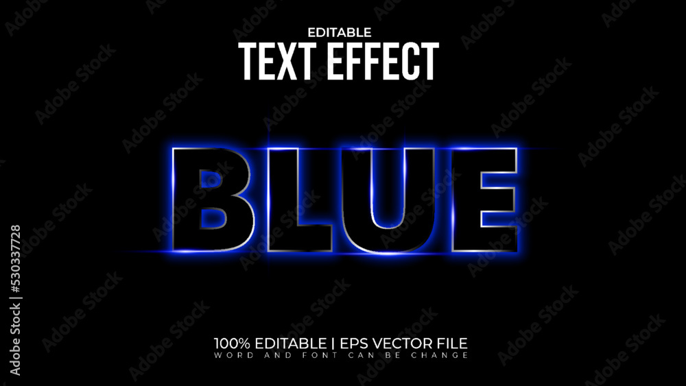 Blue light text effect style