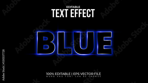 Blue light text effect style