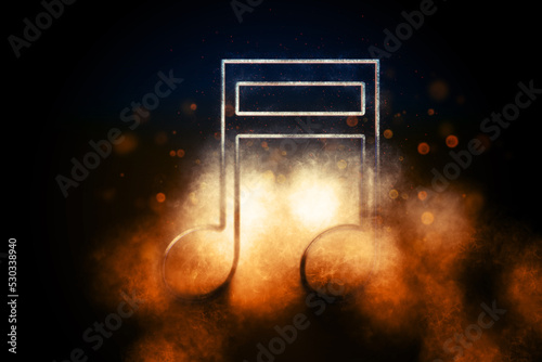 Beamed sixteenth note symbol, Music Background photo