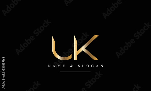 UK, KU, U, K abstract letters logo monogram