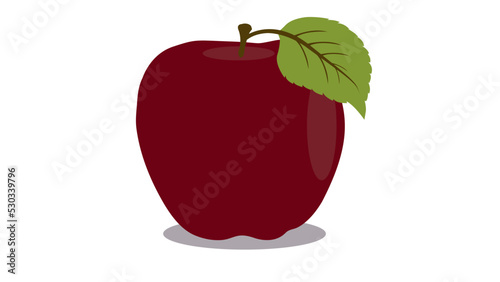 red-apple with leaf