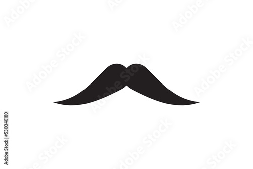 Moustache vector icon. Black retro style mustache. Shave barber vintage man face