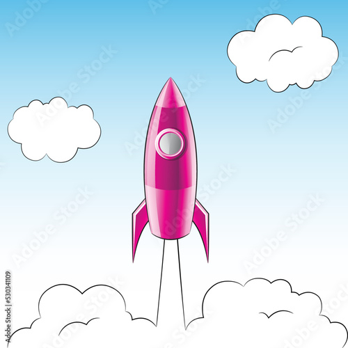 Launching of a Pink Rocket
