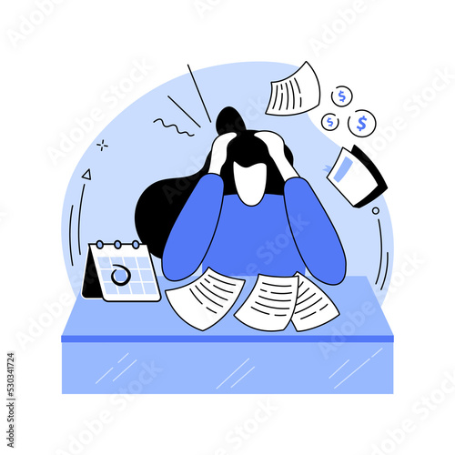 Tax deadline isolated cartoon vector illustrations.