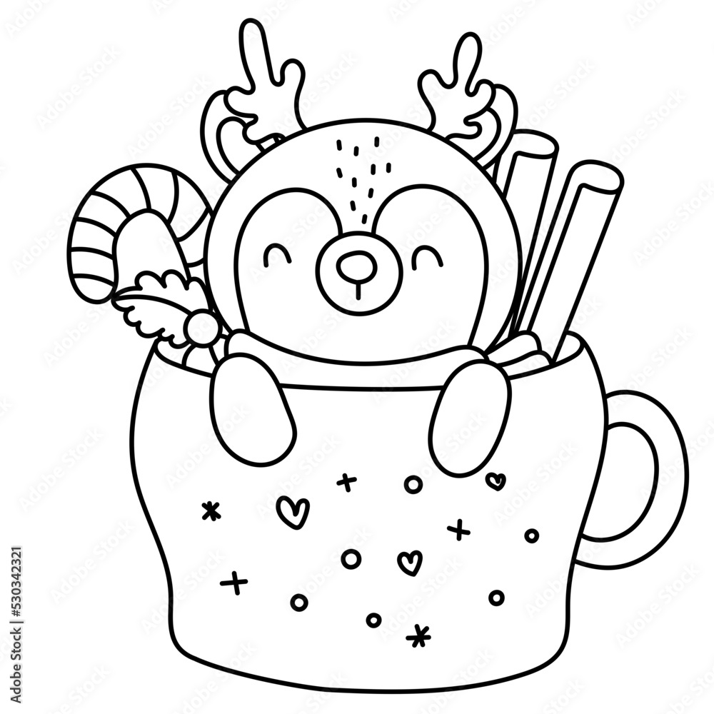 reindeer in christmas mug reindeer in christmas mug