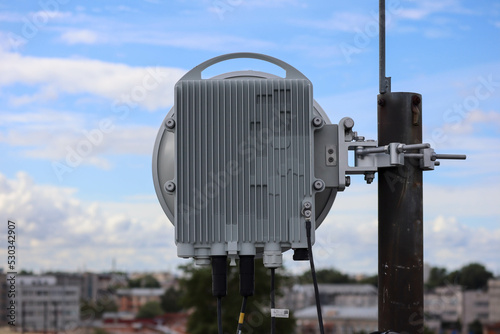 Wallpaper Mural radio relay antenna on the roof with sky on background Torontodigital.ca