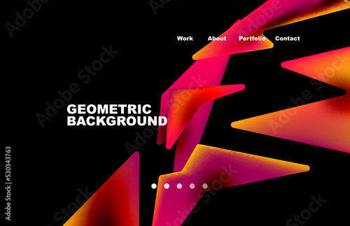 Shards shape composition abstract background. Web page for website or mobile app wallpaper