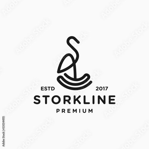 stork logo design vector illustration