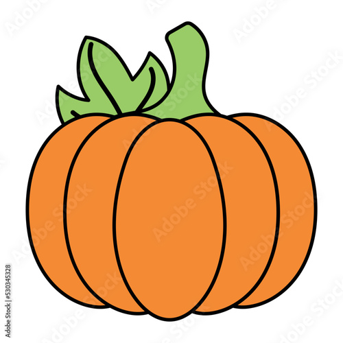 Orange Big Pumpkin Concept Vector Icon Design, Autumn or Fall activities Symbol, Dry weather Sign, Temperate climates Elements Stock illustration