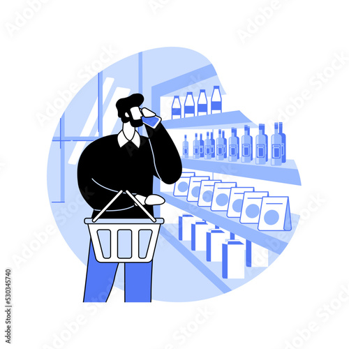Modern supermarket isolated cartoon vector illustrations.