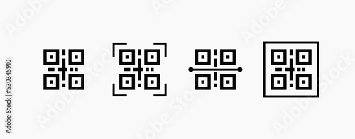 QR code symbol. Scan the QR code icon