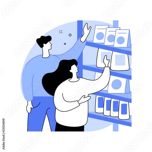 Buying essentials isolated cartoon vector illustrations.