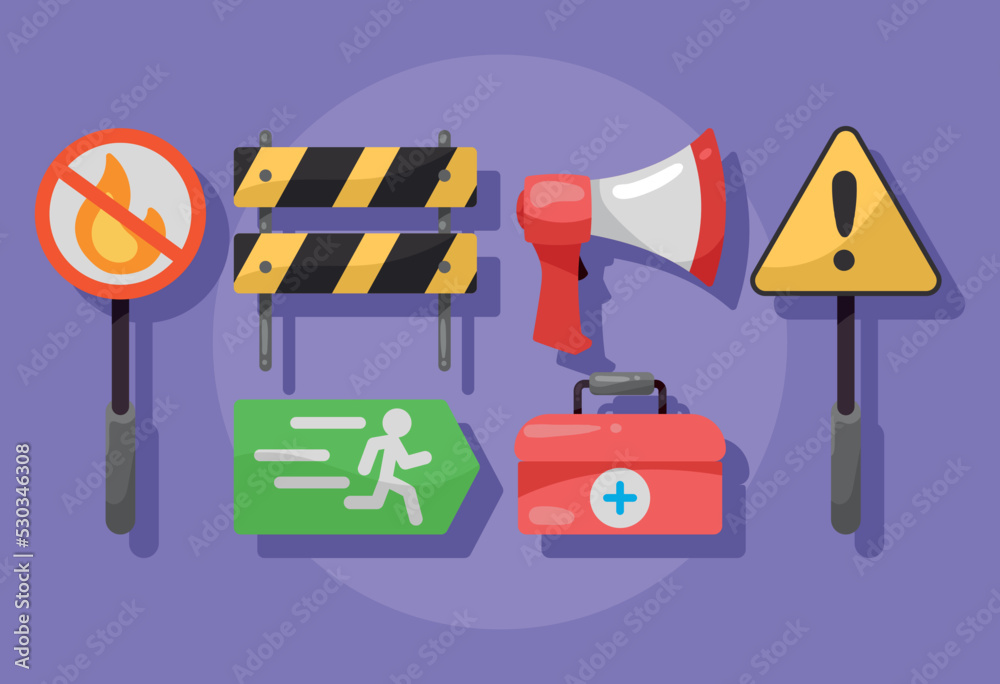 set of emergency equipment set of emergency equipment