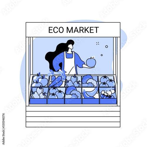 Eco market isolated cartoon vector illustrations.