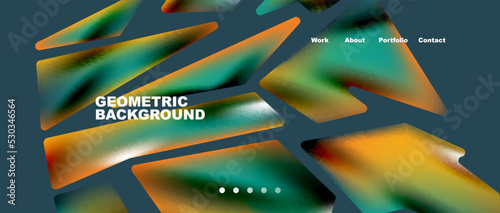 Abstract geometric landing page. Creative background for wallpaper, banner, background or web