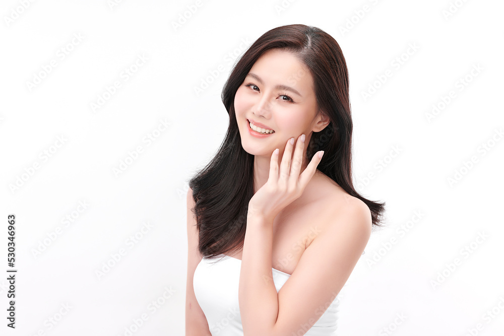 Beautiful young asian woman with clean fresh skin on white background, Face care, Facial treatment, Cosmetology, beauty and spa, Asian women portrait. Beautiful young asian woman with clean fresh skin on white background, Face care, Facial treatment, Cosmetology, beauty and spa, Asian women portrait.