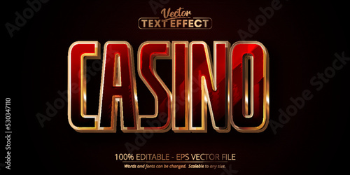 Casino text effect, editable shiny gold text style