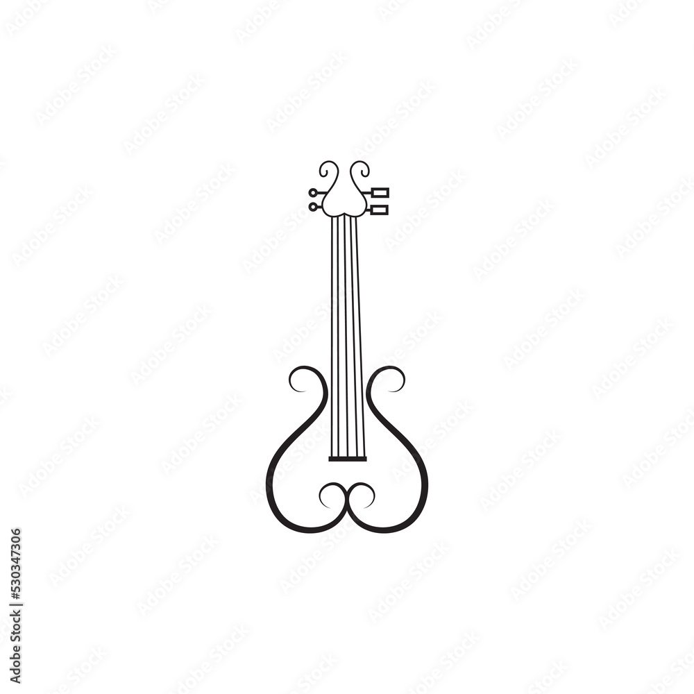 violin icon logo illustration love design vector