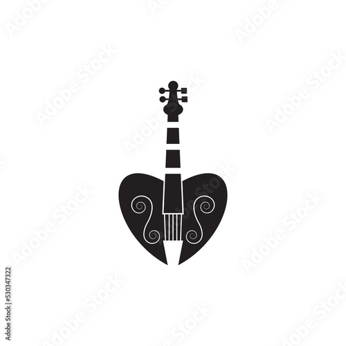 violin icon logo illustration love design vector sign symbol