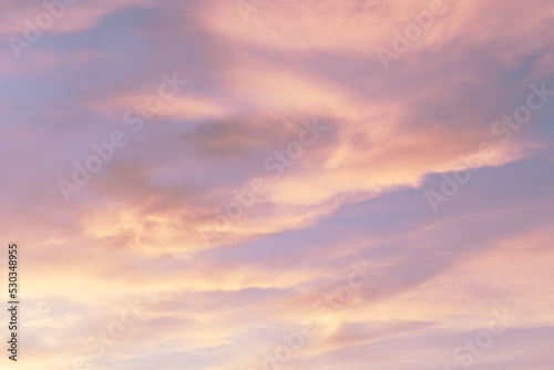 Beautiful sky with cloud before sunset. Sunset sky for background or sunrise sky and cloud at morning. Pastel tone of evening sky. © AePatt Journey