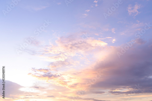Beautiful sky with cloud before sunset. Sunset sky for background or sunrise sky and cloud at morning. Pastel tone of evening sky. © AePatt Journey
