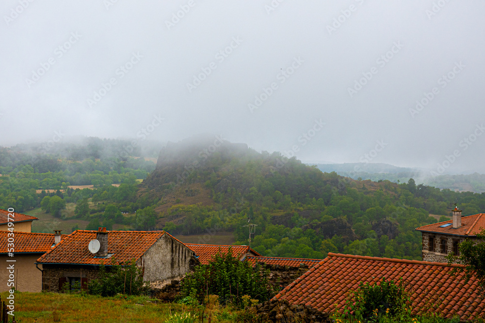 atmospheric morning landscape in Avergne France