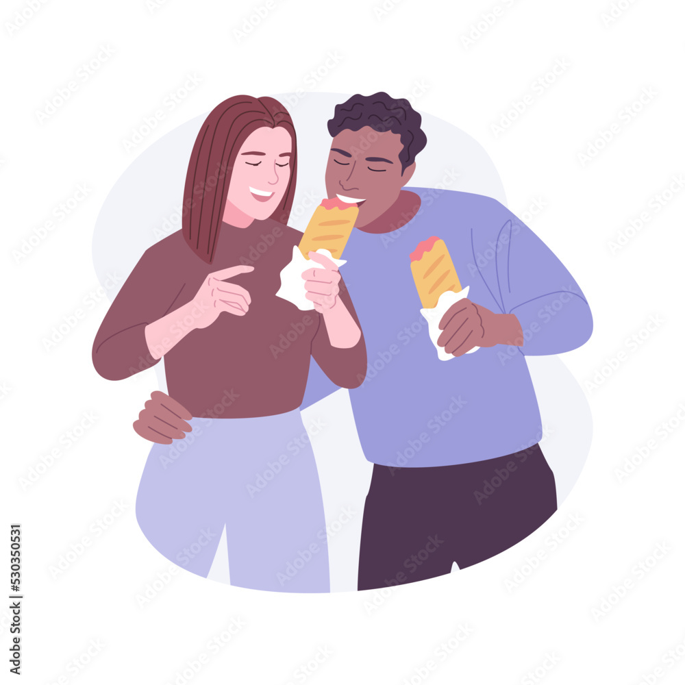 Street food isolated cartoon vector illustrations. Street food isolated cartoon vector illustrations.