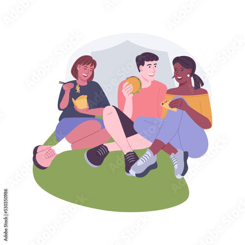 Food court isolated cartoon vector illustrations.
