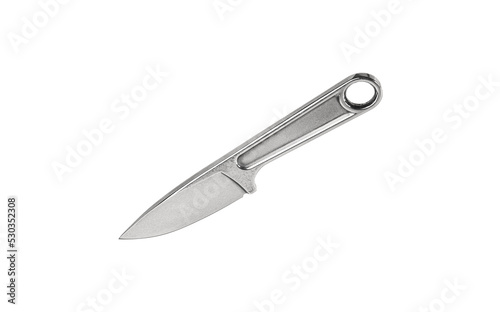 A knife with a metal handle made from a wrench. Tool weapon. Isolate on a white back.