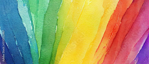 Watercolor background with all colors. rainbow Illustration on textured watercolor paper