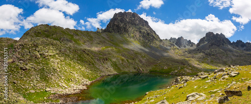 atos Glacier Lake (2970 m) is in the between Vercenik and Kale Highlands. Kackar Mountains, Eastern Black Sea Region.