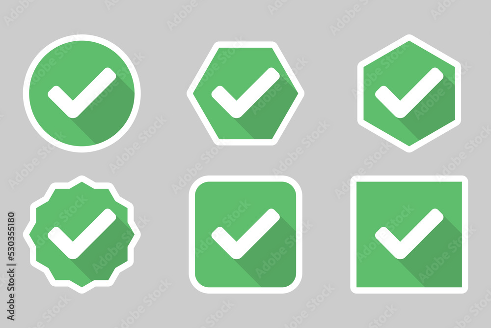 Check marks Icon Set, Tick marks, Accepted, Approved, Yes, Correct, Ok, Right Choices, Task Completion, Voting. - vector mark symbols in green. White stroke design. Check marks Icon Set, Tick marks, Accepted, Approved, Yes, Correct, Ok, Right Choices, Task Completion, Voting. - vector mark symbols in green. White stroke design.