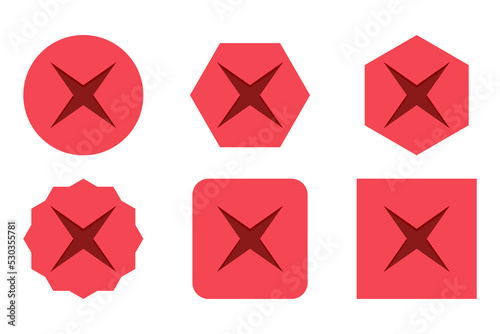 Wrong marks Icon Set, Cross marks, Rejected, Disapproved, No, False, Not Ok, Wrong Choices, Task Completion, Voting. - vector mark symbols in red.