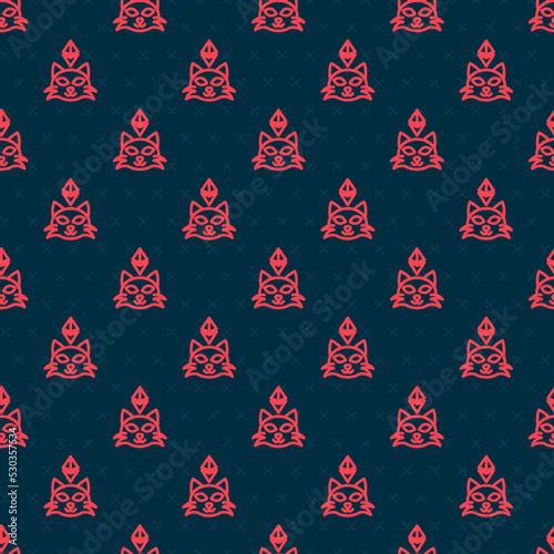 Red line NFT Digital crypto art icon isolated seamless pattern on black background. Non fungible token. Vector