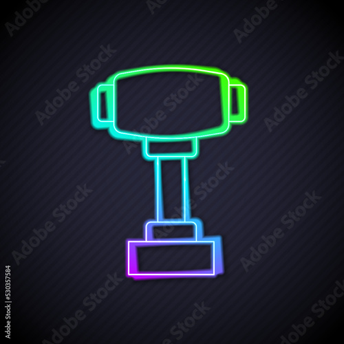 Glowing neon line Gear shifter icon isolated on black background. Manual transmission icon. Vector