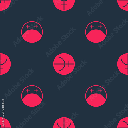 Set Eclipse of the sun and Neptune planet on seamless pattern. Vector