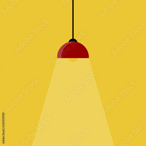 Light lamp with place for text, business idea thinking concept. Vector illustration