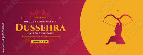 Obraz na płótnie realistic happy Dussehra sale banner design with mandala and divider