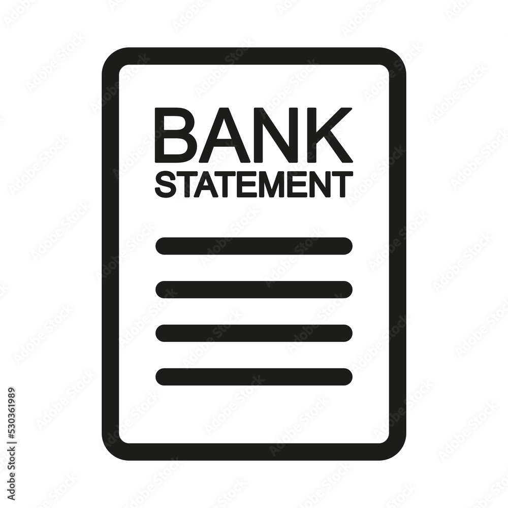 Bank Statement icon. Financial Statement vector illustration Bank Statement icon. Financial Statement vector illustration
